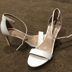 A New Day size 11 white heeled sandals with ankle straps-like new